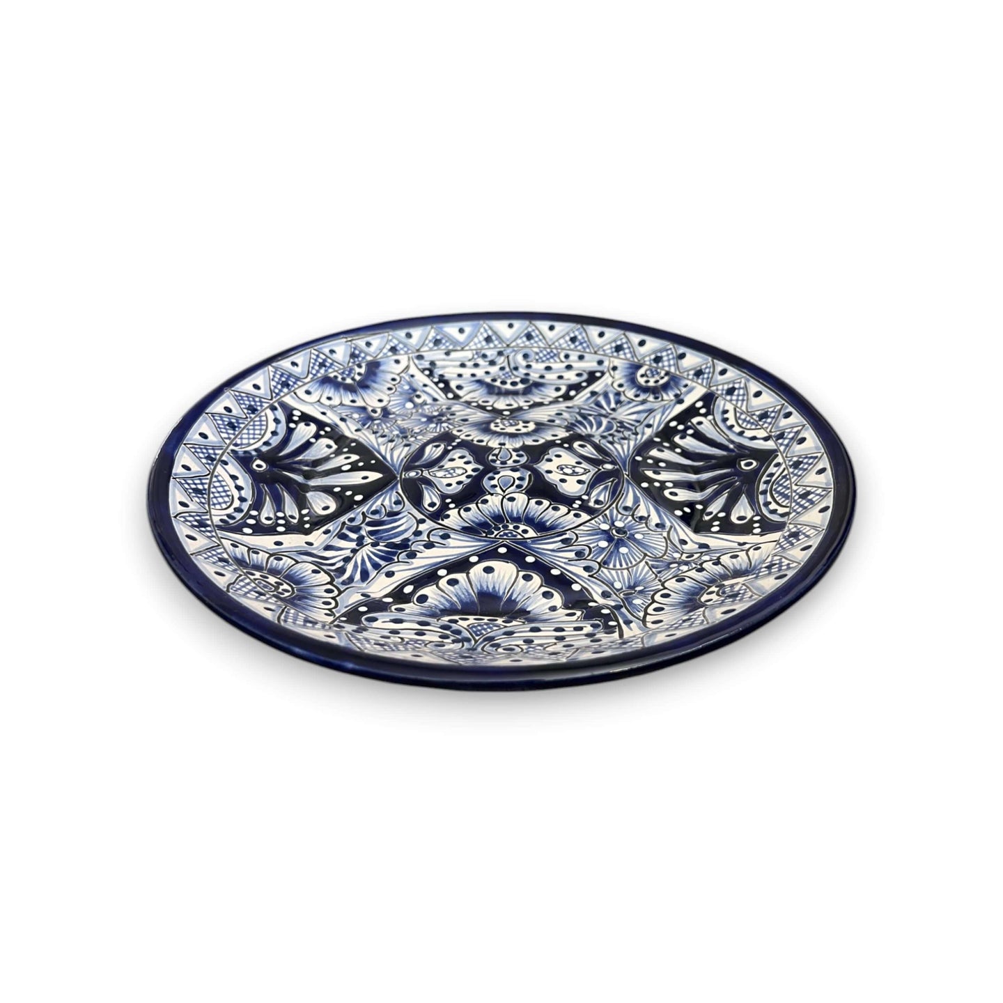 11.5" Talavera Blue & White Dinner Plate